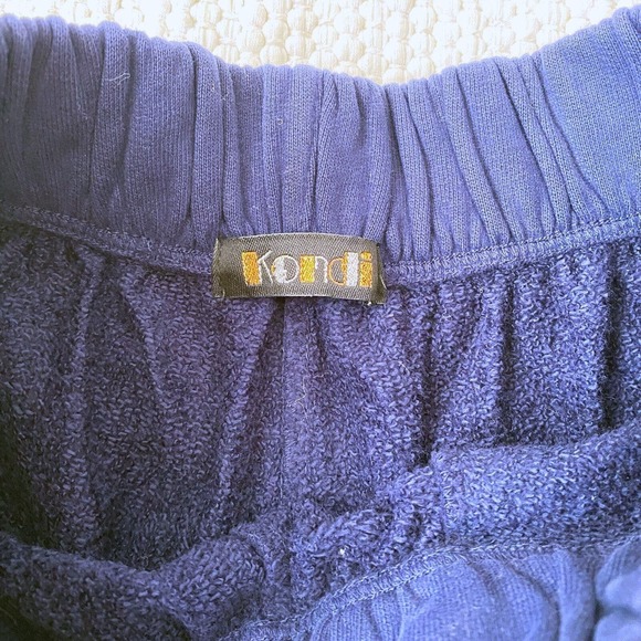 Kondi Lounge Shorts Pull On Side Pockets High Rise Elastic Waist Blue Women's XS - Picture 3 of 4
